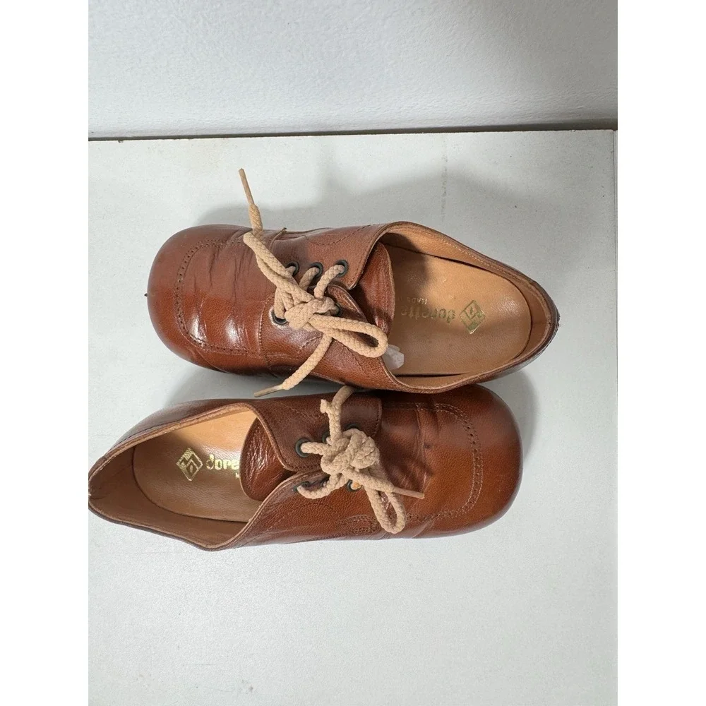 Vintage Brown Leather Baby Shoes Lace Up Antique ToddlerBaby Made In Italy Sz 24